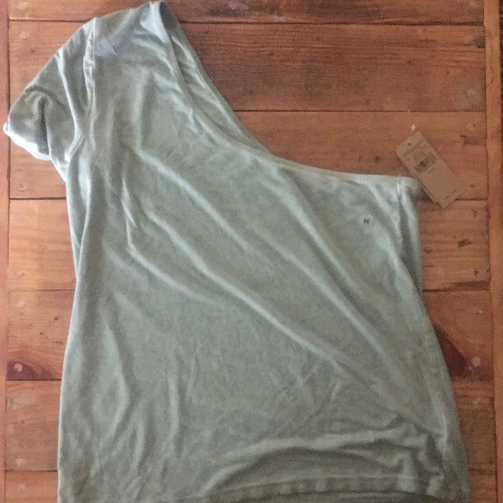 American Eagle One Shoulder Shirt Olive Green
